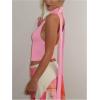 imageSOLY HUX Sexy Tops for Women Going Out Halter Scarf Crop Top Deep V Sleeveless Backless Vest Party ClubwearPlain Light Pink