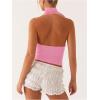 imageSOLY HUX Sexy Tops for Women Going Out Halter Scarf Crop Top Deep V Sleeveless Backless Vest Party ClubwearPlain Light Pink