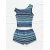 imageSOLY HUX Womens 2 Piece Striped Off The Shoulder Crop Tops and Mini Shorts Set Summer Y2K Going Out OutfitsBlue Chevron