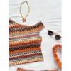imageSOLY HUX Womens 2 Piece Striped Off The Shoulder Crop Tops and Mini Shorts Set Summer Y2K Going Out OutfitsMulti Chevron Print