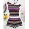 imageSOLY HUX Womens 2 Piece Striped Off The Shoulder Crop Tops and Mini Shorts Set Summer Y2K Going Out OutfitsMulticolor Chevron