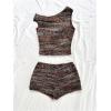 imageSOLY HUX Womens 2 Piece Striped Off The Shoulder Crop Tops and Mini Shorts Set Summer Y2K Going Out OutfitsMulticolor Fuzzy