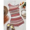 imageSOLY HUX Womens 2 Piece Striped Off The Shoulder Crop Tops and Mini Shorts Set Summer Y2K Going Out OutfitsMulticoloured Chevron