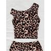 imageSOLY HUX Womens 2 Piece Striped Off The Shoulder Crop Tops and Mini Shorts Set Summer Y2K Going Out OutfitsMulticoloured Leopard
