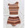 imageSOLY HUX Womens 2 Piece Striped Off The Shoulder Crop Tops and Mini Shorts Set Summer Y2K Going Out OutfitsOrange Chevron
