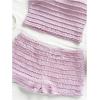 imageSOLY HUX Womens 2 Piece Striped Off The Shoulder Crop Tops and Mini Shorts Set Summer Y2K Going Out OutfitsPink Textured
