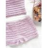 imageSOLY HUX Womens 2 Piece Striped Off The Shoulder Crop Tops and Mini Shorts Set Summer Y2K Going Out OutfitsPink Textured