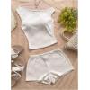 imageSOLY HUX Womens 2 Piece Striped Off The Shoulder Crop Tops and Mini Shorts Set Summer Y2K Going Out OutfitsPure Apricot Textured