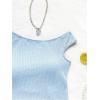 imageSOLY HUX Womens 2 Piece Striped Off The Shoulder Crop Tops and Mini Shorts Set Summer Y2K Going Out OutfitsPure Light Blue Textured