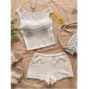 imageSOLY HUX Womens 2 Piece Striped Off The Shoulder Crop Tops and Mini Shorts Set Summer Y2K Going Out OutfitsPure White Textured