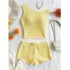 imageSOLY HUX Womens 2 Piece Striped Off The Shoulder Crop Tops and Mini Shorts Set Summer Y2K Going Out OutfitsPure Yellow