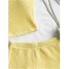 imageSOLY HUX Womens 2 Piece Striped Off The Shoulder Crop Tops and Mini Shorts Set Summer Y2K Going Out OutfitsPure Yellow