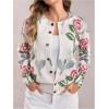 imageSOLY HUX Womens Floral Print Button Down Cardigan Sweater Lightweight Cozy Fall Outfits Trendy 2025Beige Floral