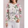 imageSOLY HUX Womens Floral Print Button Down Cardigan Sweater Lightweight Cozy Fall Outfits Trendy 2025Beige Floral