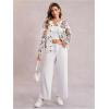 imageSOLY HUX Womens Floral Print Button Down Cardigan Sweater Lightweight Cozy Fall Outfits Trendy 2025Beige Floral