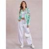 imageSOLY HUX Womens Floral Print Button Down Cardigan Sweater Lightweight Cozy Fall Outfits Trendy 2025Green Flowers