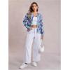 imageSOLY HUX Womens Floral Print Button Down Cardigan Sweater Lightweight Cozy Fall Outfits Trendy 2025Lavender Print