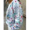 imageSOLY HUX Womens Floral Print Button Down Cardigan Sweater Lightweight Cozy Fall Outfits Trendy 2025Light Blue Floral