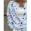 imageSOLY HUX Womens Floral Print Button Down Cardigan Sweater Lightweight Cozy Fall Outfits Trendy 2025Light Blue Floral