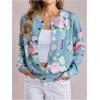 imageSOLY HUX Womens Floral Print Button Down Cardigan Sweater Lightweight Cozy Fall Outfits Trendy 2025Mint Green Flowers