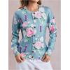 imageSOLY HUX Womens Floral Print Button Down Cardigan Sweater Lightweight Cozy Fall Outfits Trendy 2025Mint Green Flowers