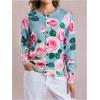 imageSOLY HUX Womens Floral Print Button Down Cardigan Sweater Lightweight Cozy Fall Outfits Trendy 2025Roses Print
