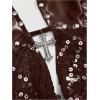 imageSOLY HUX Womens Gothic Grunge PU Leather Sparkly Halter Crop Top Y2k Deep V Neck Vest Rave OutfitsPlain Brown