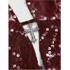 imageSOLY HUX Womens Gothic Grunge PU Leather Sparkly Halter Crop Top Y2k Deep V Neck Vest Rave OutfitsPlain Burgundy