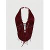 imageSOLY HUX Womens Gothic Grunge PU Leather Sparkly Halter Crop Top Y2k Deep V Neck Vest Rave OutfitsPlain Burgundy