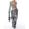imageSOLY HUX Womens Long Sleeve Shirts Y2k Crop Tops Halter Neck Fitted TShirt Going Out TeesDark Grey