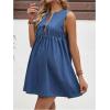 imageSOLY HUX Womens Maternity Dresses Sleeveless Jean Sundresses Tie Front Flowy Short Denim DressMedium Wash