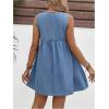imageSOLY HUX Womens Maternity Dresses Sleeveless Jean Sundresses Tie Front Flowy Short Denim DressSolid Blue