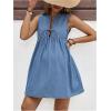 imageSOLY HUX Womens Maternity Dresses Sleeveless Jean Sundresses Tie Front Flowy Short Denim DressSolid Blue