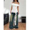 imageSOLY HUX Womens Off The Shoulder T Shirt Cap Sleeve Ruffle Asymmetrical Hem Ruched Tee Y2k Summer TopsPlain White