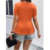 imageSOLY HUX Womens Plus Size Deep V Neck Twist Front T Shirts Short Sleeve Summer Tunic Tops Ruffle Flowy TeesPure Orange