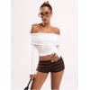 imageSOLY HUX Womens Striped Micro Shorts Y2k Knit Low Rise Booty Mini Shorts Color Block Stretchy LoungewearBrown Striped