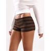 imageSOLY HUX Womens Striped Micro Shorts Y2k Knit Low Rise Booty Mini Shorts Color Block Stretchy LoungewearBrown Striped
