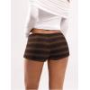 imageSOLY HUX Womens Striped Micro Shorts Y2k Knit Low Rise Booty Mini Shorts Color Block Stretchy LoungewearBrown Striped