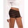 imageSOLY HUX Womens Striped Micro Shorts Y2k Knit Low Rise Booty Mini Shorts Color Block Stretchy LoungewearBrown Striped