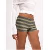 imageSOLY HUX Womens Striped Micro Shorts Y2k Knit Low Rise Booty Mini Shorts Color Block Stretchy LoungewearGreen Striped