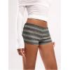 imageSOLY HUX Womens Striped Micro Shorts Y2k Knit Low Rise Booty Mini Shorts Color Block Stretchy LoungewearGrey Stripe