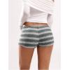 imageSOLY HUX Womens Striped Micro Shorts Y2k Knit Low Rise Booty Mini Shorts Color Block Stretchy LoungewearGrey Striped