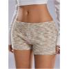 imageSOLY HUX Womens Striped Micro Shorts Y2k Knit Low Rise Booty Mini Shorts Color Block Stretchy LoungewearKhaki