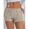 imageSOLY HUX Womens Striped Micro Shorts Y2k Knit Low Rise Booty Mini Shorts Color Block Stretchy LoungewearKhaki