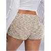imageSOLY HUX Womens Striped Micro Shorts Y2k Knit Low Rise Booty Mini Shorts Color Block Stretchy LoungewearKhaki