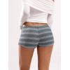 imageSOLY HUX Womens Striped Micro Shorts Y2k Knit Low Rise Booty Mini Shorts Color Block Stretchy LoungewearLight Blue Striped
