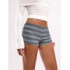 imageSOLY HUX Womens Striped Micro Shorts Y2k Knit Low Rise Booty Mini Shorts Color Block Stretchy LoungewearLight Blue Striped