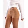 imageSOLY HUX Womens Striped Micro Shorts Y2k Knit Low Rise Booty Mini Shorts Color Block Stretchy LoungewearOrange