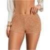 imageSOLY HUX Womens Striped Micro Shorts Y2k Knit Low Rise Booty Mini Shorts Color Block Stretchy LoungewearOrange