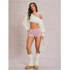 imageSOLY HUX Womens Striped Micro Shorts Y2k Knit Low Rise Booty Mini Shorts Color Block Stretchy LoungewearPink